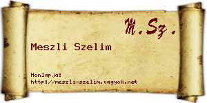 Meszli Szelim névjegykártya